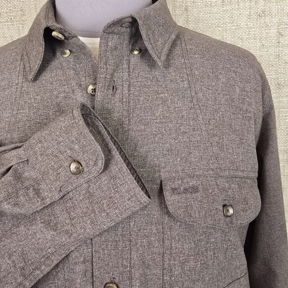 Filson Hunting Shirt Mens XL Heather Brown-Gray Nylon Blend L/S Outdoor 10580 - Picture 1 of 13